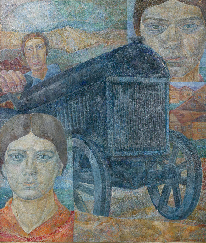 Прасковья Важнова. Автопортрет. Трактористка. 1930 год