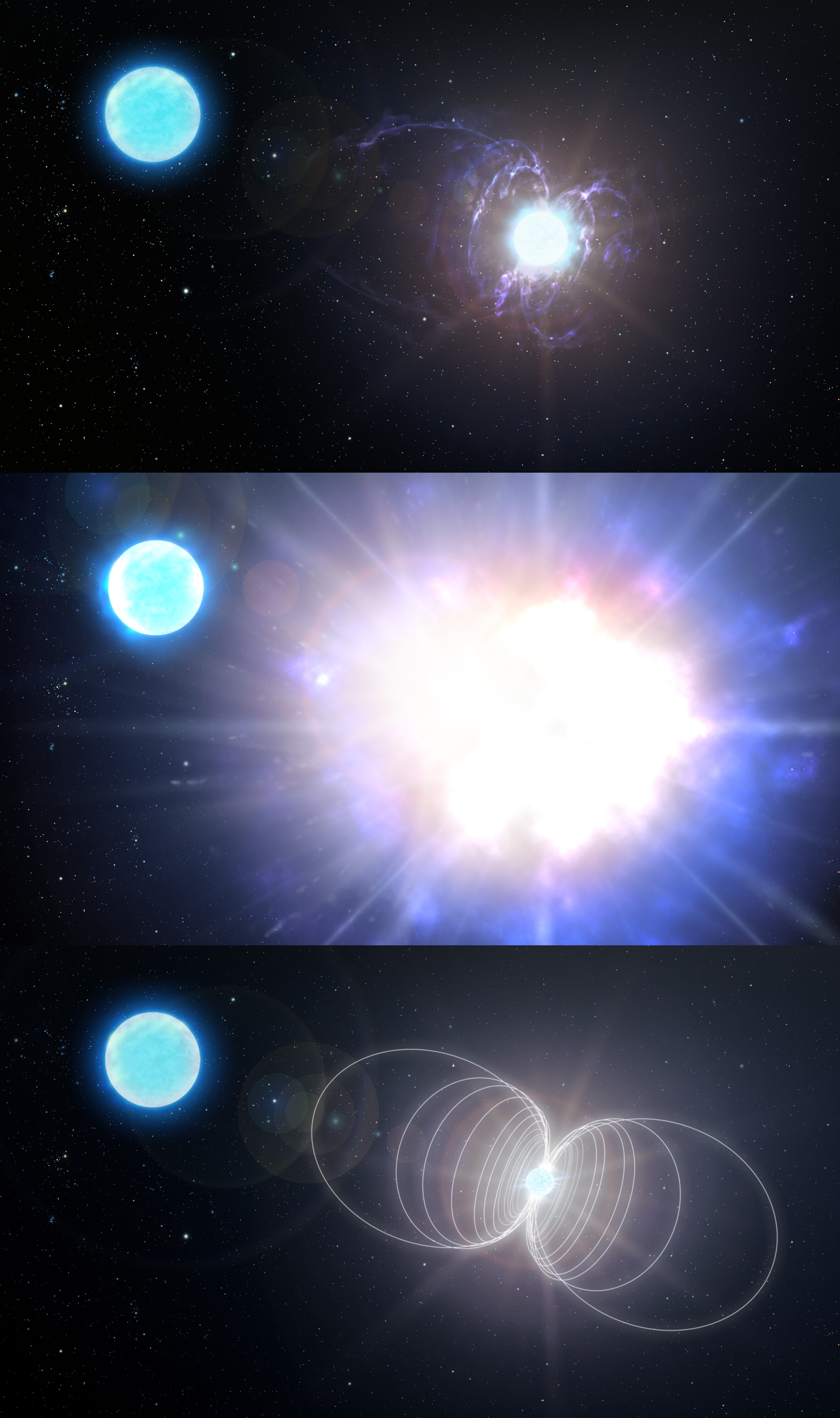 Эволюция HD 45166 в представлении художника. NOIRLab/AURA/NSF/P. Marenfeld/M. Zamani