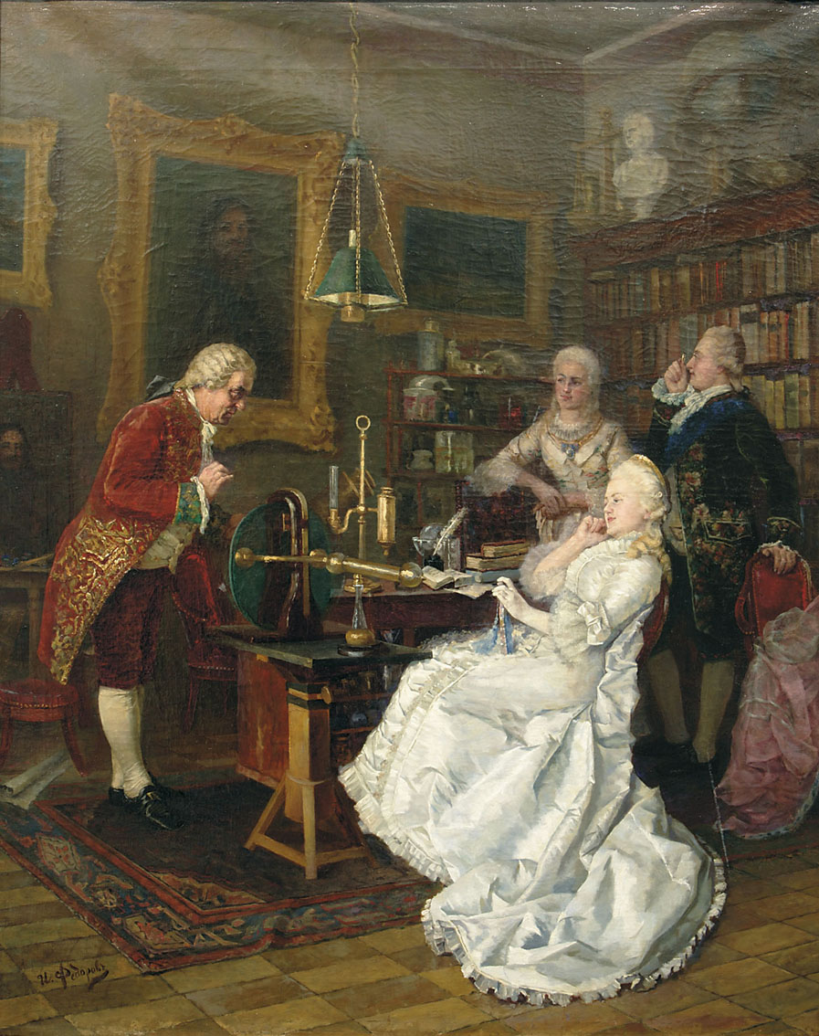 Иван Фёдоров. Императрица Екатерина II у Ломоносова (1884). Историко-мемориальный музей Ломоносова, Архангельская область