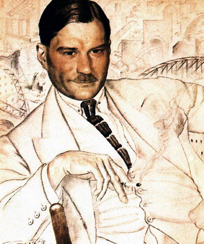 Портрет Евгения Замятина (1923). Художник Борис Кустодиев