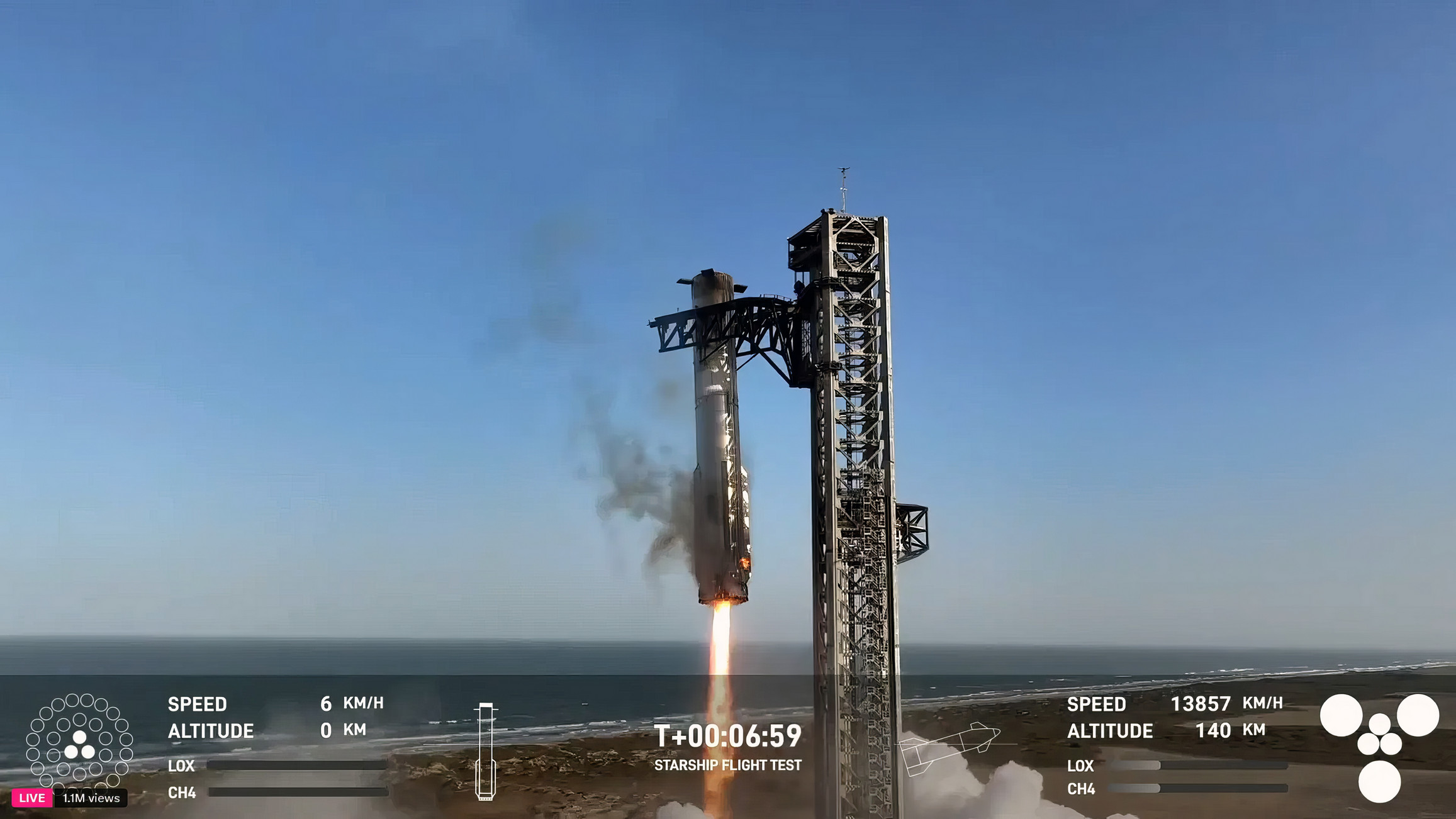 Ловля ускорителя Super Heavy B15. Изображение SpaceX