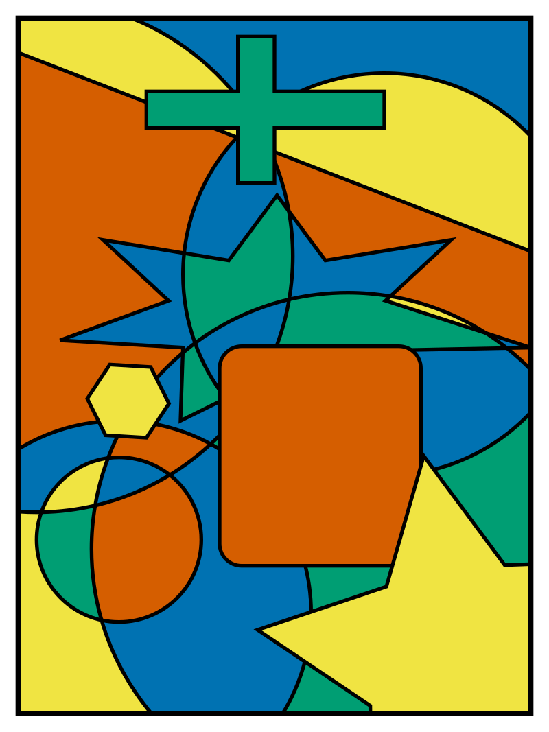 Пример раскраски карты четырьмя цветами. Inductiveload и chas zzz brown / commons.wikimedia.org