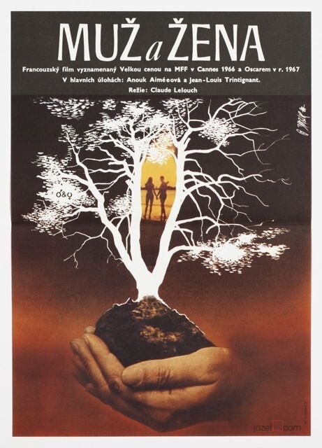 Чешская афиша к фильму Клода Лелуша «Мужчина и женщина». 1966 год