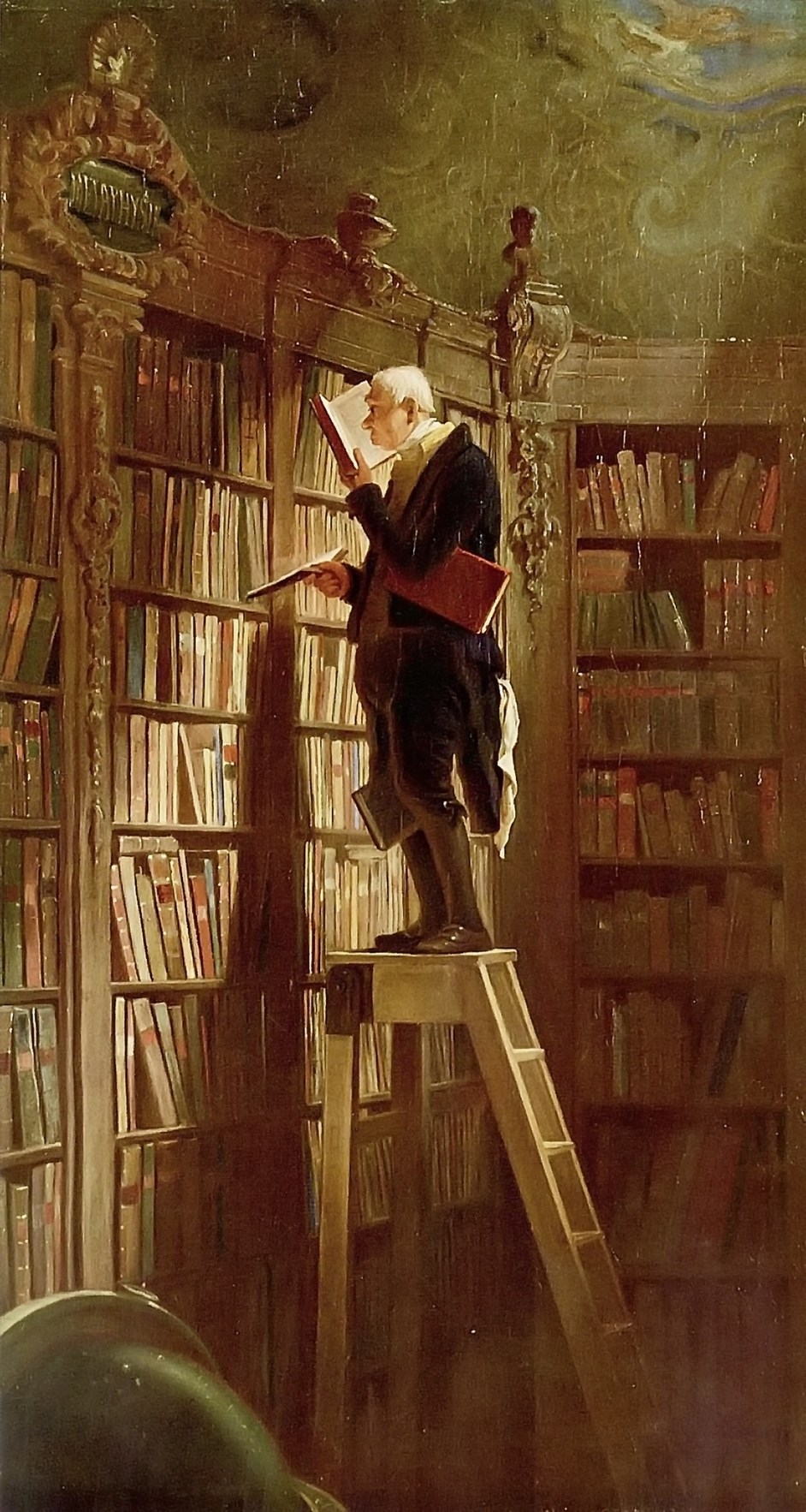 Карл Шпитцвег. Книжный червь. Ок. 1850 года