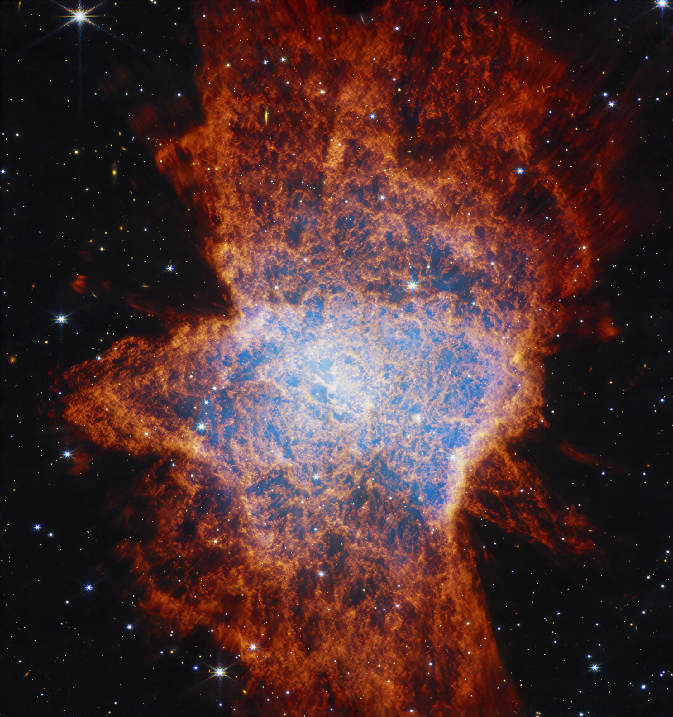 Снимок планетарной туманности NGC 6072 в ближнем инфракрасном диапазоне (JWST NIRCam). Изображение: NASA, ESA, CSA, STScI