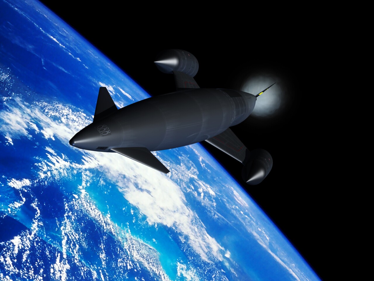 Космоплан Skylon на орбите: фаза включения ЖРД СОМ (ESA / Reaction Engines)