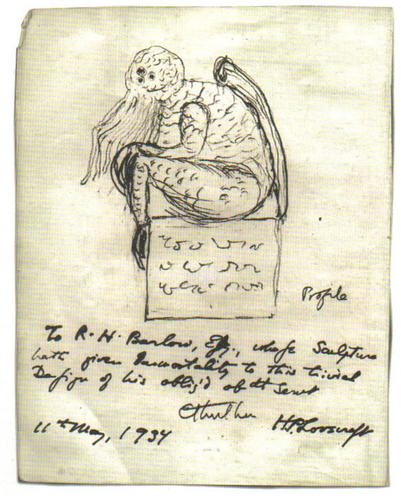 Ктулху. Набросок Говарда Лавкрафта. 1934 год