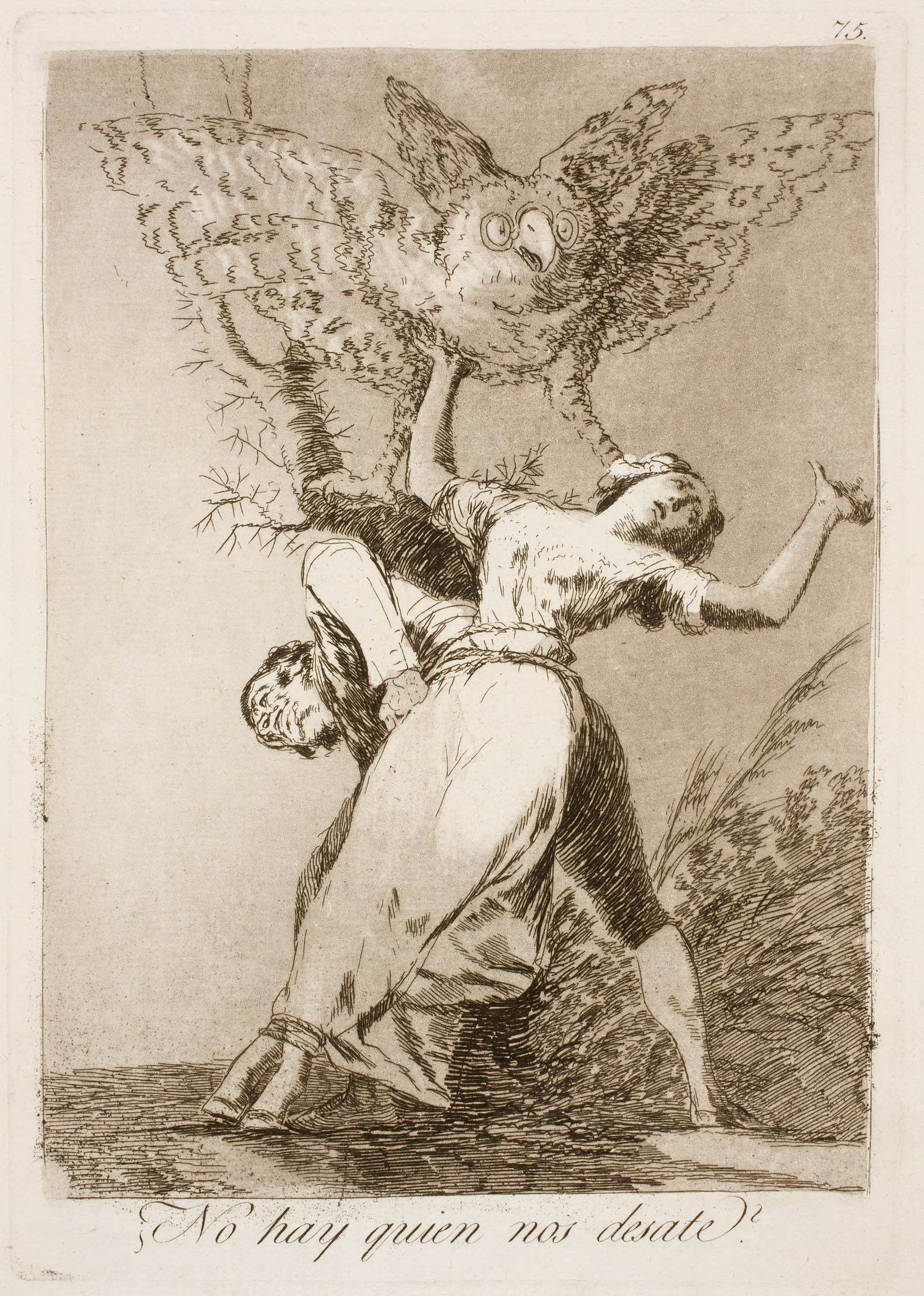 «Неужели никто нас не развяжет?» Офорт Франсиско Гойя, 1799 год