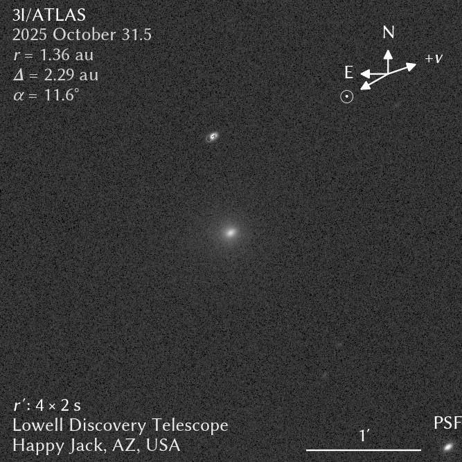 Один из первых снимков 3I/ATLAS после сближения с Солнцем