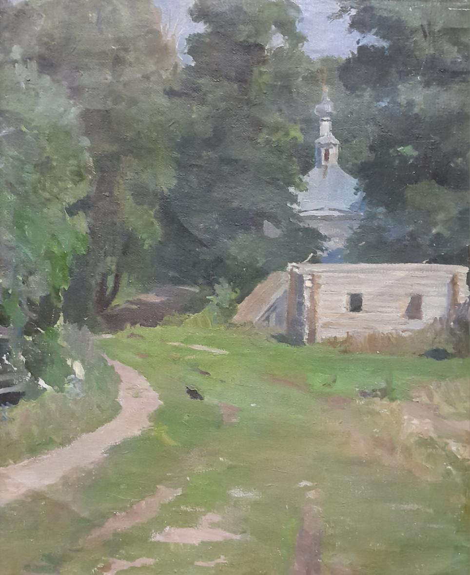 Л. С. Рабинович. Церковь Успения в Пущино. 1944 год