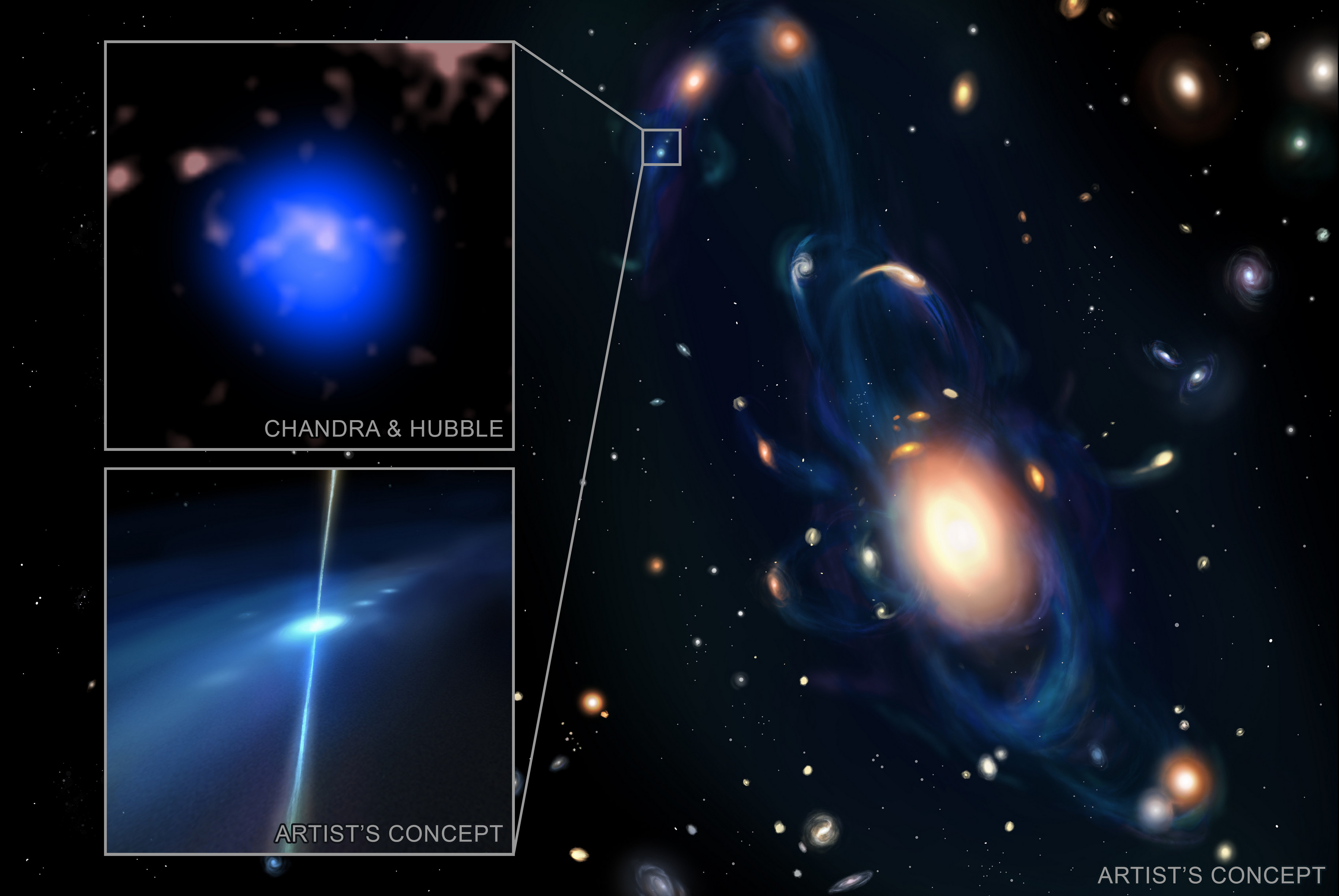 GRB 230906A: столкновение двух нейтронных звезд. Изображение: X-ray: NASA/ CXC/Penn State Univ./S. Dichiara; IR: NASA/ESA/STScI; Иллюстрация: ERC BHianca 2026 / Fortuna and Dichiara, CC BY-NC-SA 4.0; Обработка изображения: NASA/CXC/ SAO/P. Edmonds