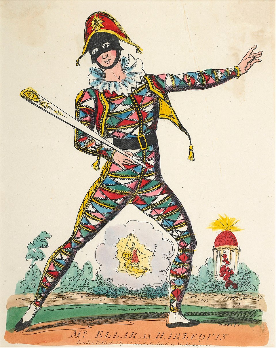 J. L. Marks. Портрет мистера Эллара как Арлекина. 1822/1839, Museum of London