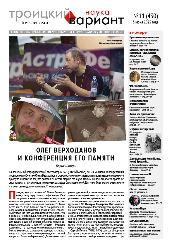 ТрВ № 11 (430) за 2025 г.: Олег Верходанов и конференция его памяти